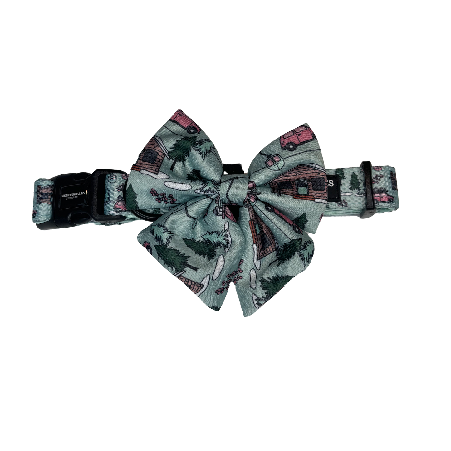 Image of Woofingdales festive product - 'Snow Paws' sailor dog bow 